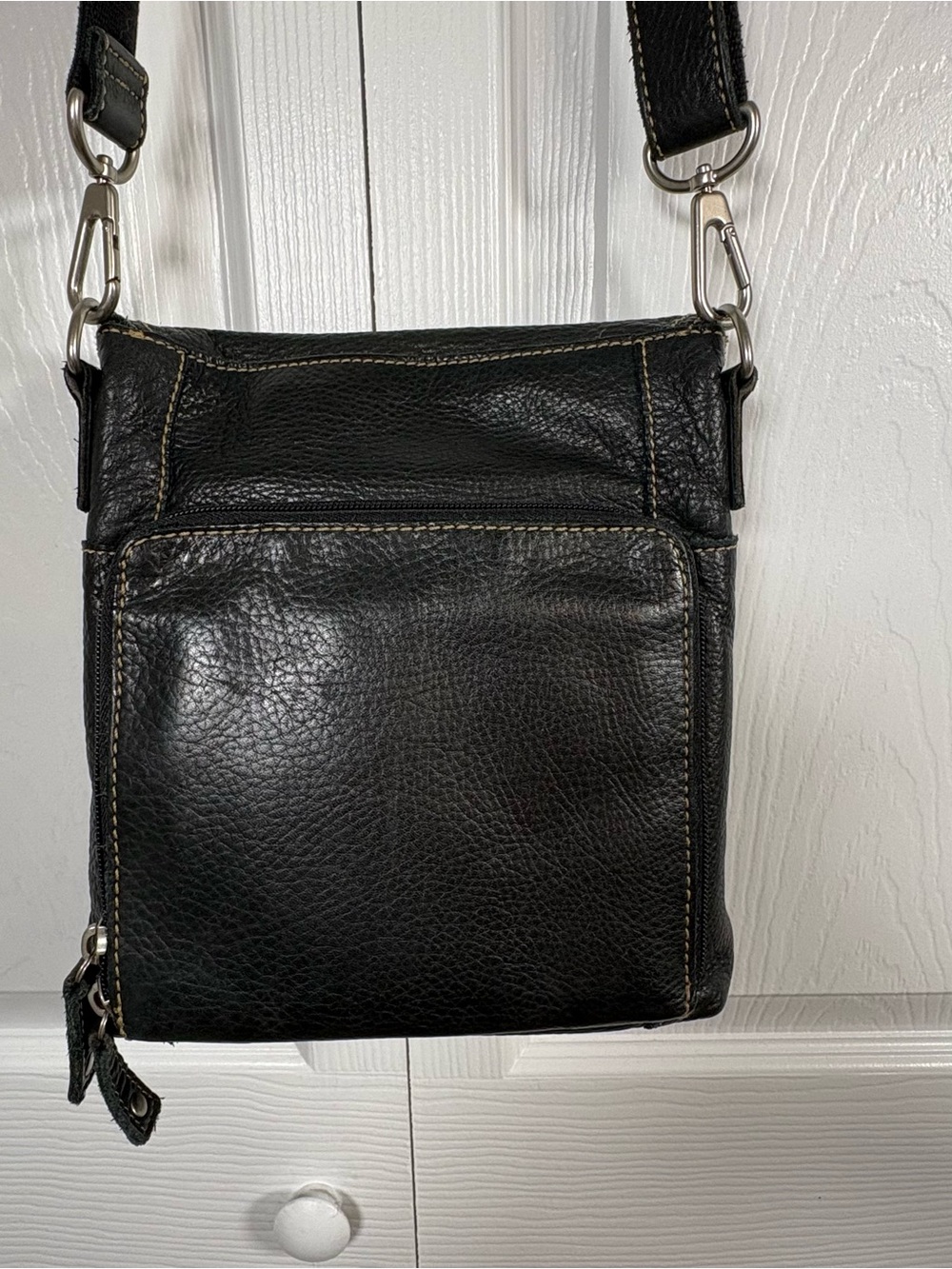 Fossil Long Live Vintage Black Leather Crossbody Bag Boho - Picture 4 of 14